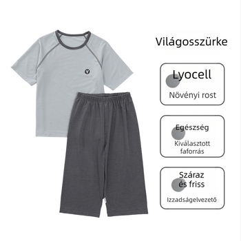 Lyocell gyerekeknek, rövidnadrágos kétrészes szett, uniszex, 2025 tavasz, könnyű otthoni viselet