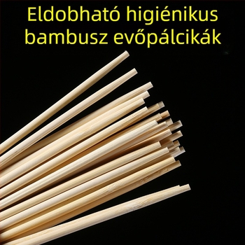 Bambusz evőpálcikák éttermeknek és gyorséttermi használatra, otthoni és kereskedelmi célra, környezetbarát, hordozható, vastagított kialítás
