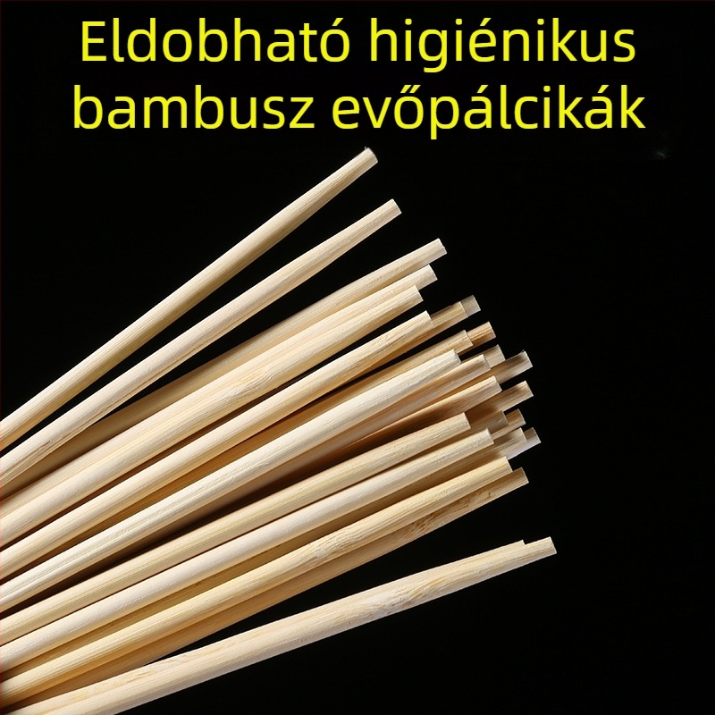 Bambusz evőpálcikák éttermeknek és gyorséttermi használatra, otthoni és kereskedelmi célra, környezetbarát, hordozható, vastagított kialítás