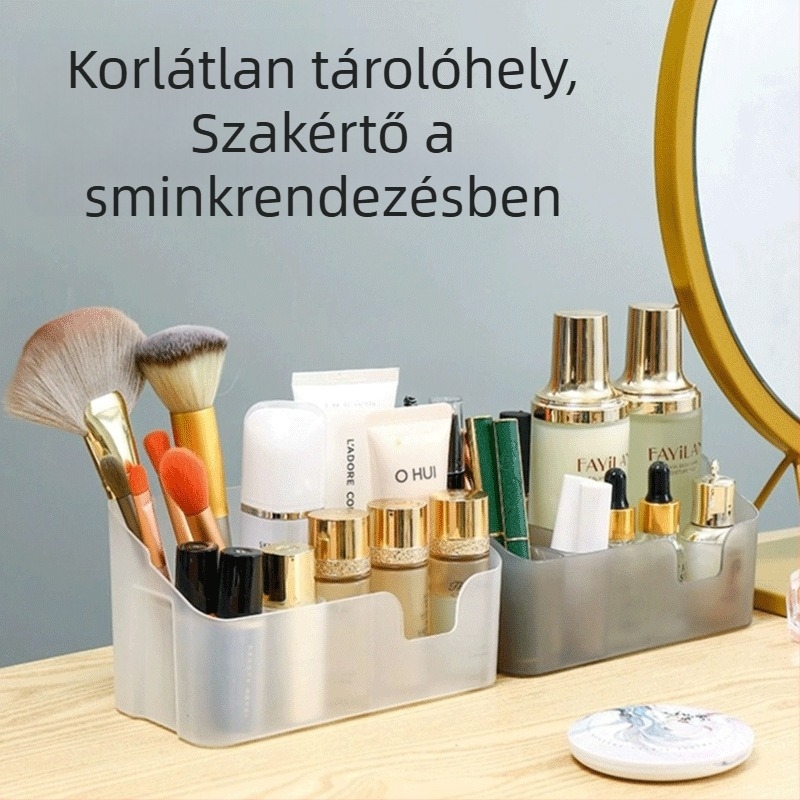 Tükrös kozmetikai tároló – egyszerű asztali rendező a bőrápoláshoz és parfümhöz