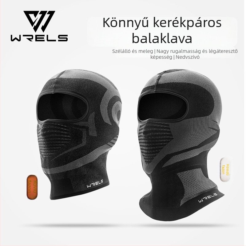 WRELS őszi-téli lélegző motorkerékpármaszk velúr bélésű kapucnival, kerékpárhoz, nylonból