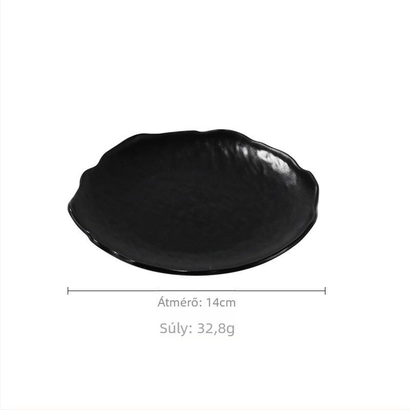 Desszertes tál, szabálytalan kőhatású formával, műanyag, skandináv stílus, 14–15.9 cm
