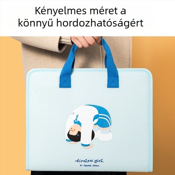 Deli PM334 7 rekeszes textil iskolai rendszerező táska A4 dokumentumokhoz és dolgozatokhoz