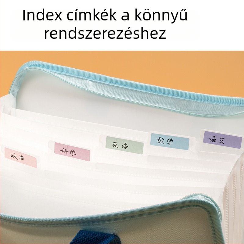 Deli PM334 7 rekeszes textil iskolai rendszerező táska A4 dokumentumokhoz és dolgozatokhoz