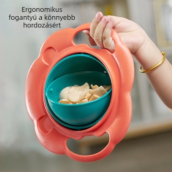 Gyermekeknek készített edzéses tál és tálkészlet, forgatható, ütésálló, étkezéshez és játékhoz