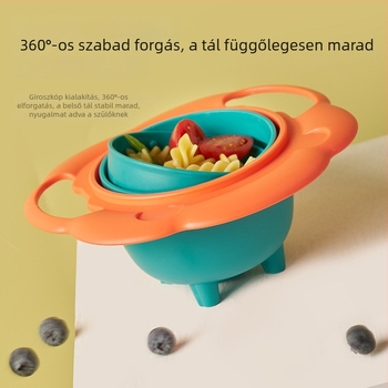 Gyermekeknek készített edzéses tál és tálkészlet, forgatható, ütésálló, étkezéshez és játékhoz