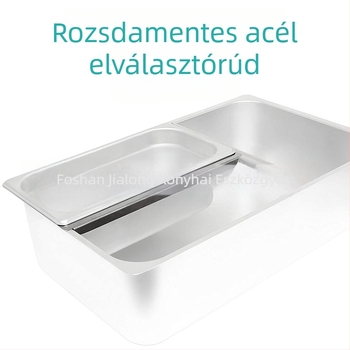 Rozsdamentes acél tál porciókhoz szeparátorral és perforált GNFOODPAN
