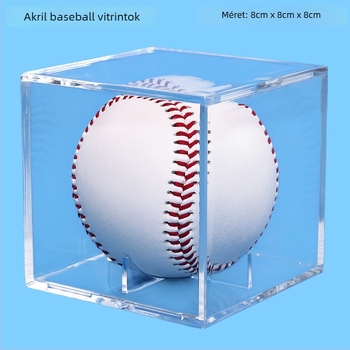 Átlátszó akril tároló és bemutató doboz csúszó fedéllel, porvédett, méretei 8×8×8 cm