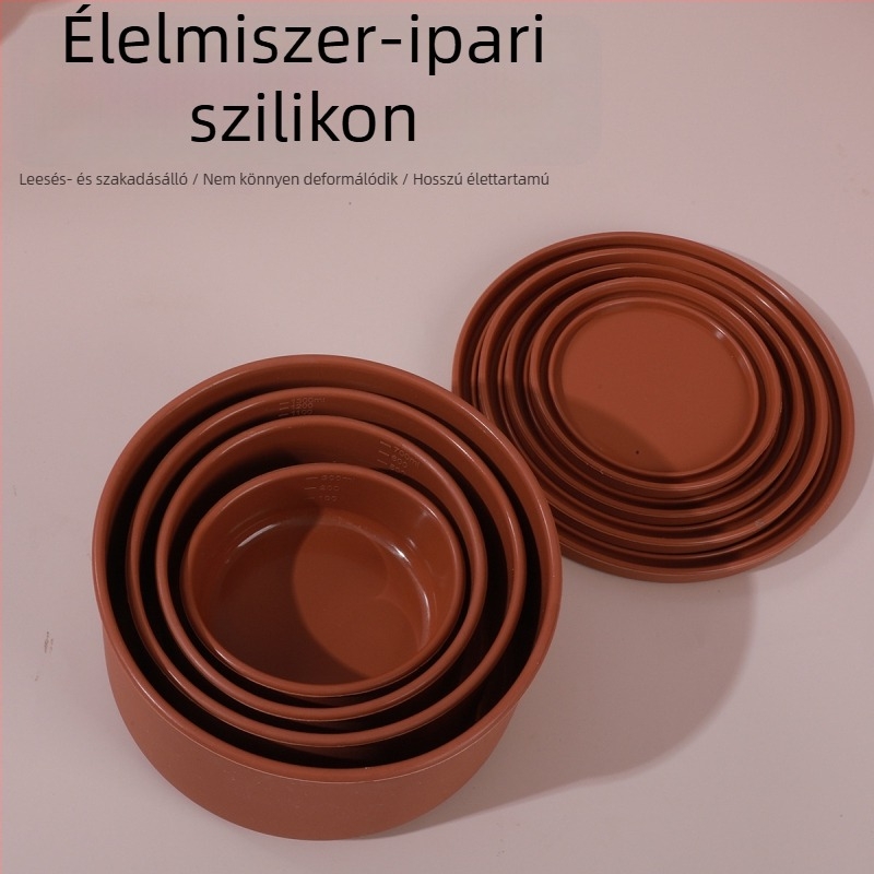 Szilikon ételtároló fedővel, frissesség megőrzése, mikrohullámú sütőben használható, élelmiszer-minőségű