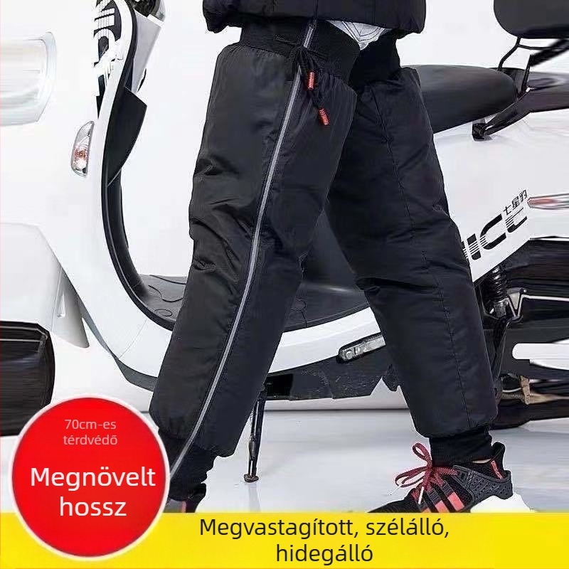 Motorkerékpáros térdvédők - meleg téli védelem, szélálló, fleece béléssel, hosszú védőfelszerelés
