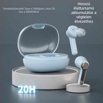 TWS vezeték nélküli Bluetooth fülhallgatók játékokhoz, sztereó hangzás, hosszú akkumulátor-üzemidő