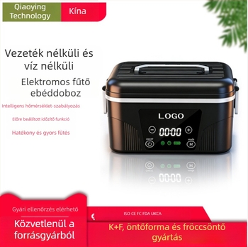 Vezeték nélküli vízmentes elektromos ebédhordó melegítő, 1.3–1.5 L, gyors töltés, zárható, szivárgásmentes, többszörös védelem, hordozható