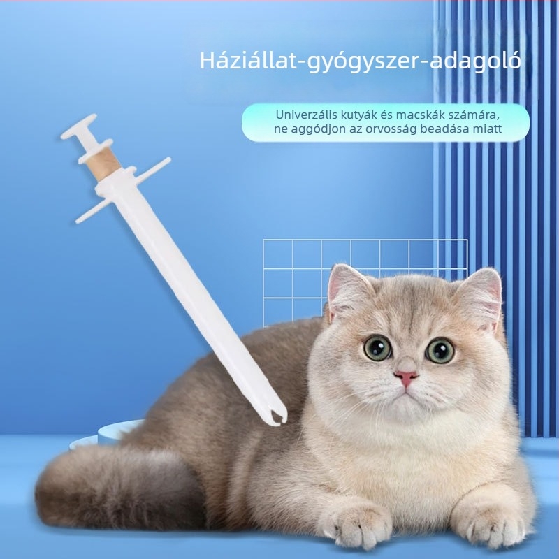 Szilikon gyógyszeradagoló és vízadagoló macskáknak és kutyáknak – megakadályozza a fulladást és a hányást, könnyű gyógyszeradás
