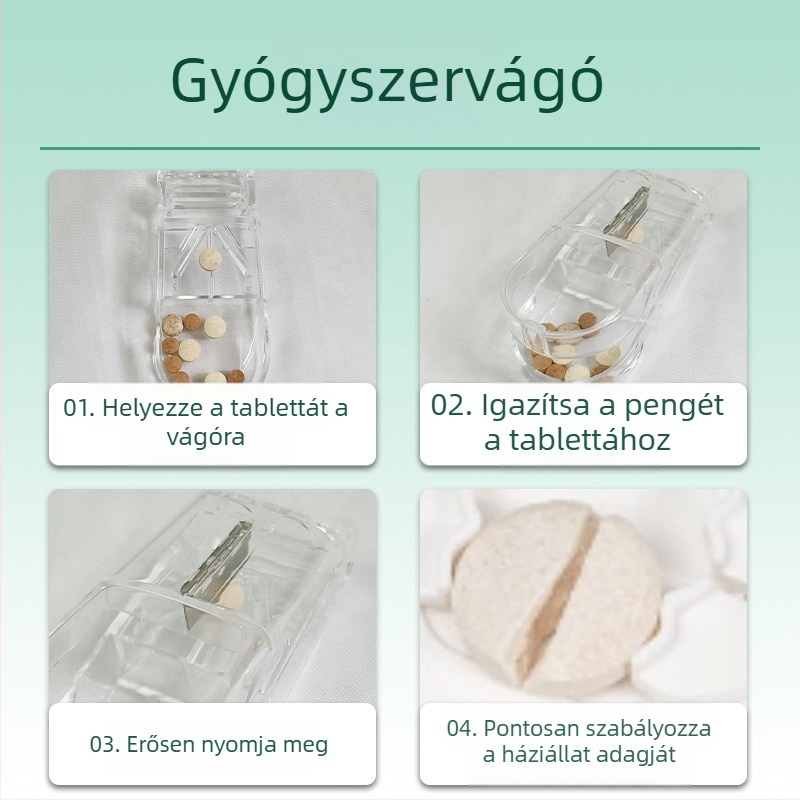 Háziállat gyógyszeradagoló készülék macskák és kutyák számára, kapszula- és tablettaadagoló eszköz, integrált injekciós adagoló, puha gél száraz és nedves használatra