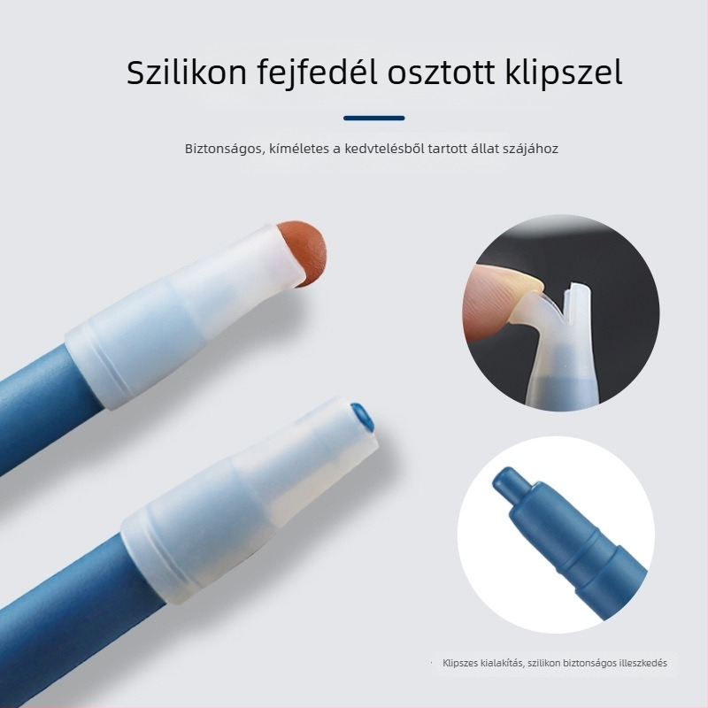 Macskák és kutyák számára készített gyógyszeradagoló eszköz szilikon fejjel és oldalsó fogantyúval