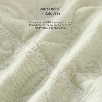 Két részes pamutból készült baba- és gyermekruha, vastag, meleg őszi–téli időszakra, diagonális nyitású és magas derékkal, otthoni viselet.