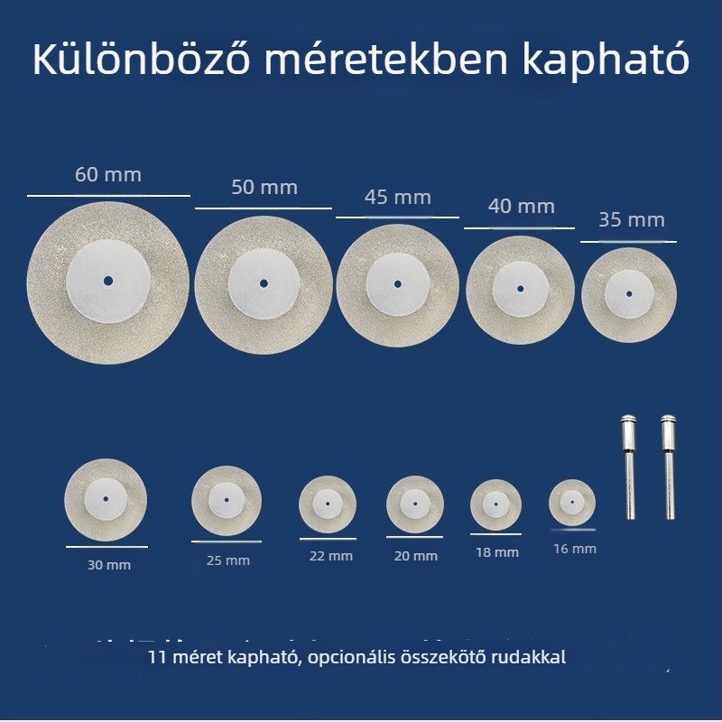Diament abráló korongok és kiegészítők elektromos sarokcsiszolóhoz – mini vágólemezek, fugatisztítás és üveg- valamint jade csempék polírozása