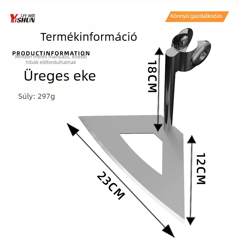 Új modell három az egyben — többfunkciós, kettőkerékes kapa erősegített gyomirtáshoz és talajfellazításhoz, árkot ásó, terület tisztítása és háromszög alakú kapa