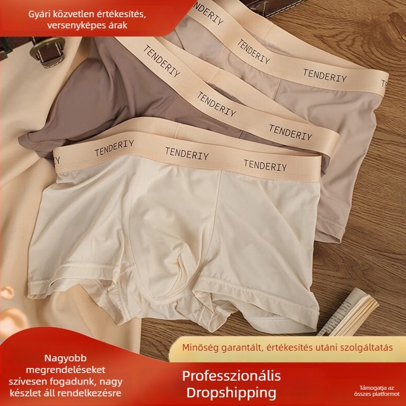 Nyári Ice Silk férfi boxeralsó – hűsítő, könnyű, légáteresztő, plusz méret