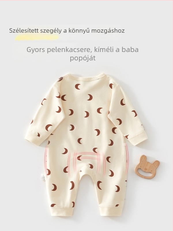 Újszülött 100% pamut overál, hosszú ujjú, tavasz–ősz, uniszex, A osztály