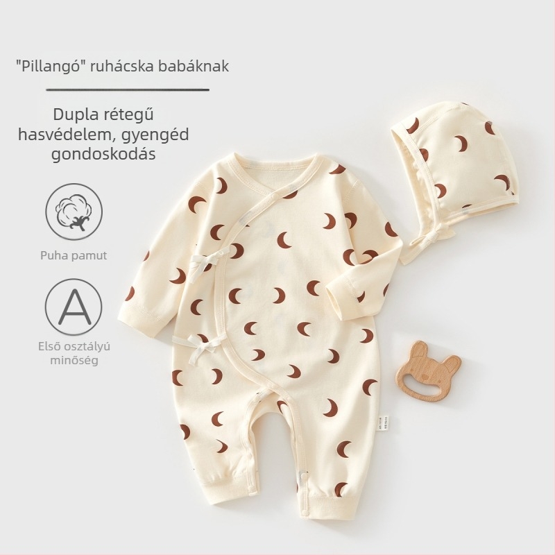 Újszülött 100% pamut overál, hosszú ujjú, tavasz–ősz, uniszex, A osztály