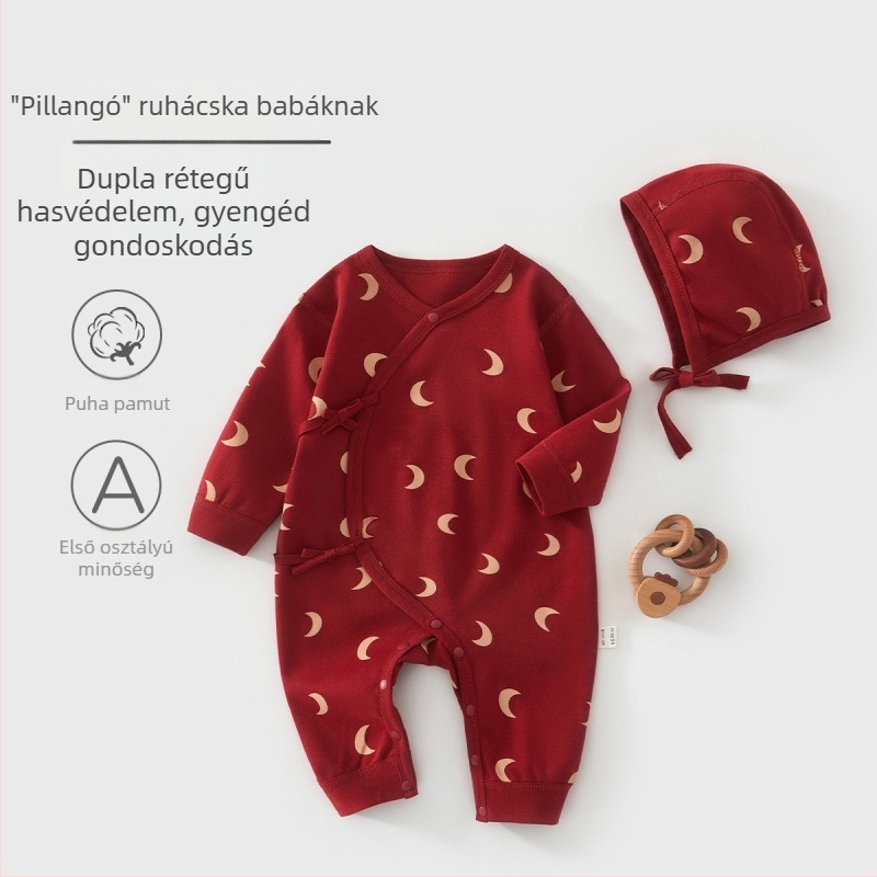 Újszülött 100% pamut overál, hosszú ujjú, tavasz–ősz, uniszex, A osztály