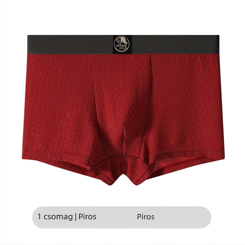 Új piros férfi alsónemű, kényelmes textúra sorozat, középmagasság, nagy méret, légáteresztő boxer briefs