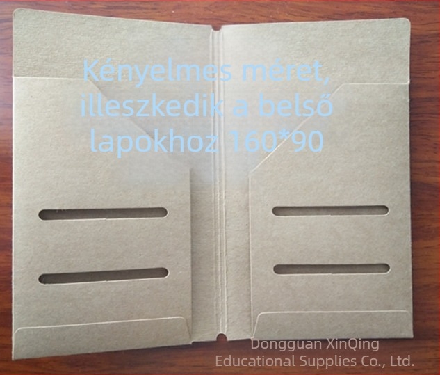 Utazó notesz Kraft papírral és kártyatartóval – útlevél méret