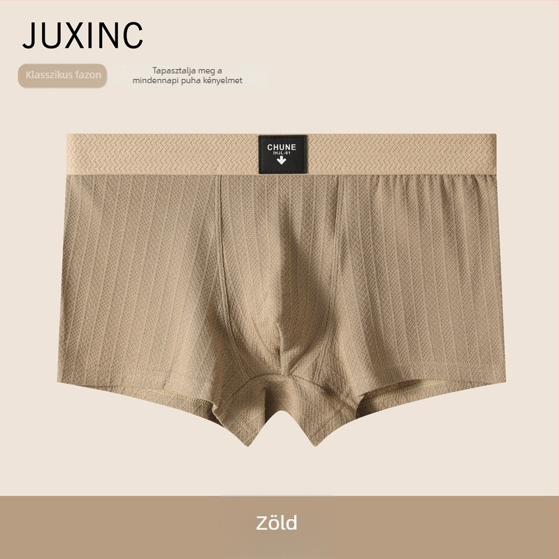 Férfi csíkos pamut boxer alsó – karcsú szabás, légáteresztő, középmagas derekú, retro stílus