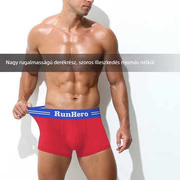 Férfi pamut boxer, középmagas derekú, egyszínű, európai méret, kényelmes mindennapi viselet