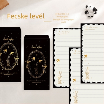 4 borítékos és 4 ív írásos levélhez – kézzel írt levelek készlete, romantikus vallomások és áldások