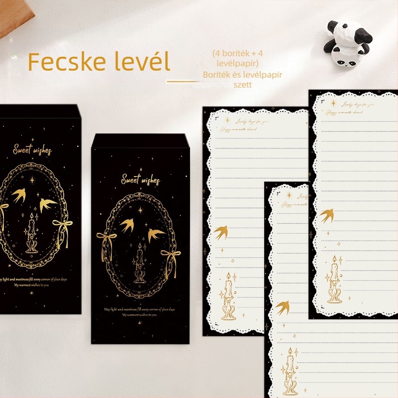4 borítékos és 4 ív írásos levélhez – kézzel írt levelek készlete, romantikus vallomások és áldások