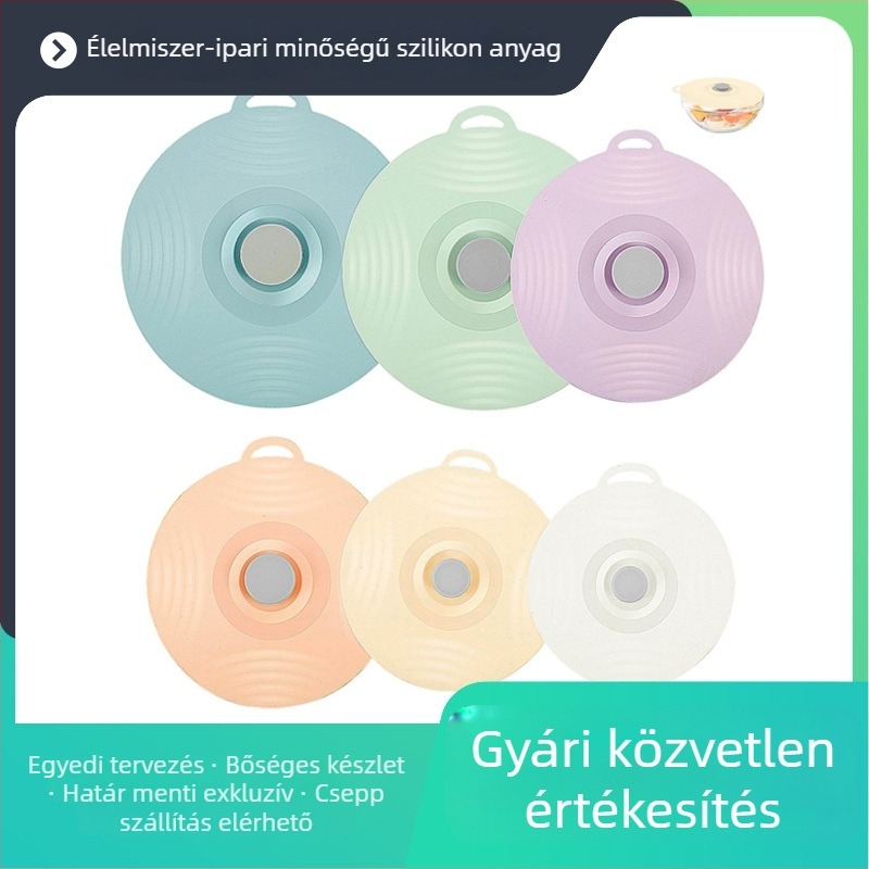 Élelmiszer-minőségű univerzális szilikon fedők csészék és tálak számára, 5 darabos készlet, frissesség megőrzése, porálló és mikróhullámú sütőben használható