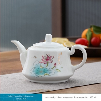 Dehua fehér porcelán háromrészes fedeles teás tál készlet, jáde-szerű kerámia teás tál fedővel