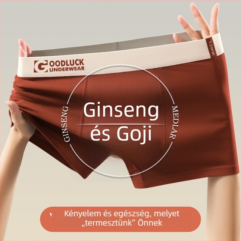 Férfi fehérnemű tiszta pamutból, Class A, kényelmes boxer brief, grafén antibakteriális ágyéktáji rész, lélegző sportalsónemű
