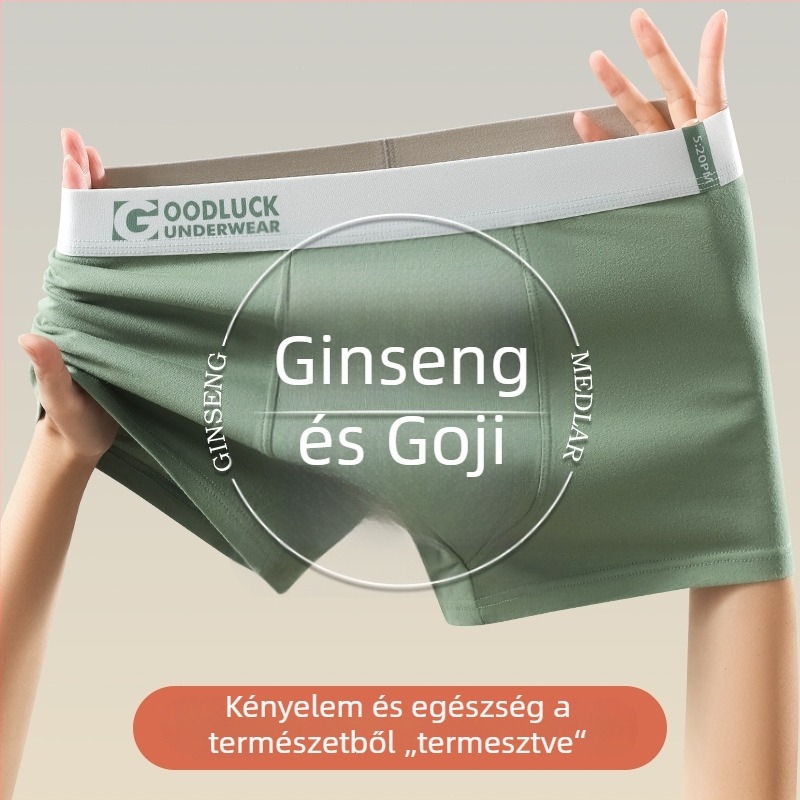 Férfi fehérnemű tiszta pamutból, Class A, kényelmes boxer brief, grafén antibakteriális ágyéktáji rész, lélegző sportalsónemű