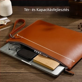 Bőr irattárca cipzárral, nagy kapacitású, vízálló, multifunkcionális