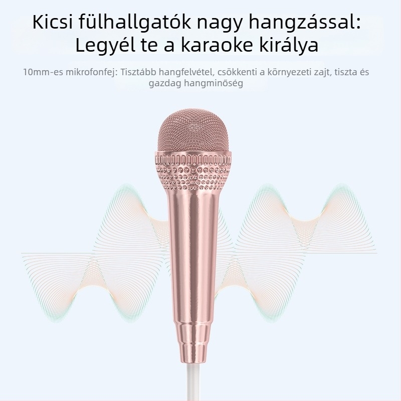 Karaoke hangkártya fejhallgatóval, minden egyben mikrofon élő énekléshez, monitorozáshoz és felvételhez