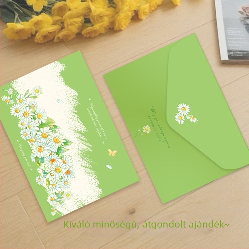 Daisy Love Song levélpapírszett borítékokkal – kézzel írt szerelmes levelekhez, 4 boríték, 4 levélpapír