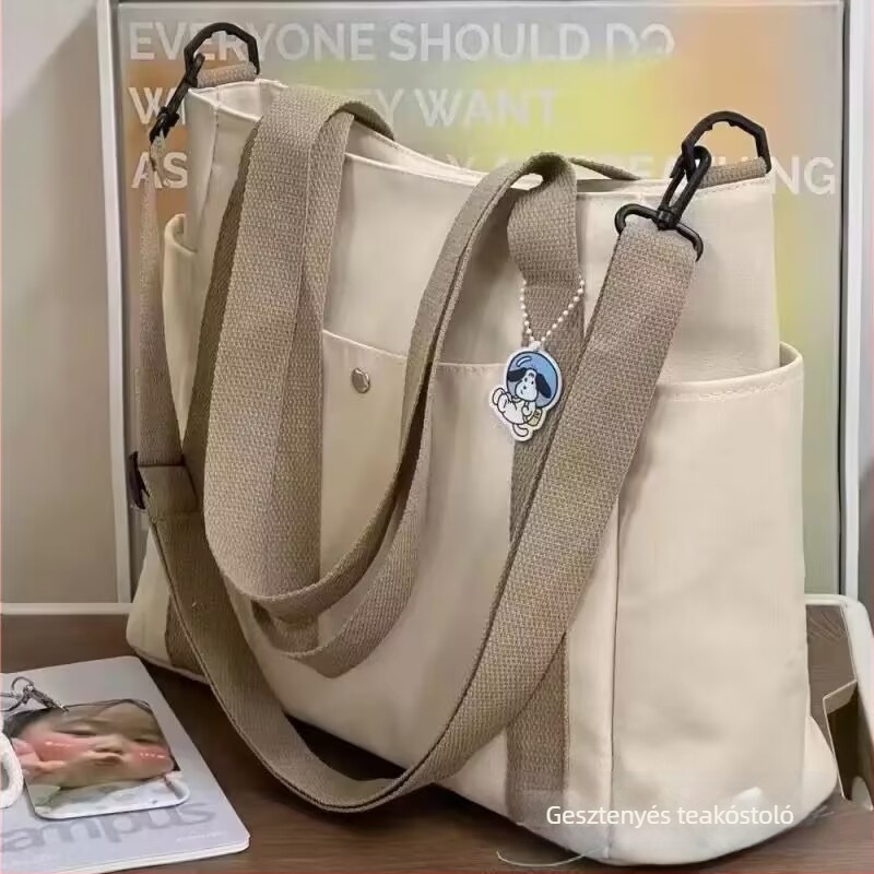 Női nylon válltáska, nagy kapacitású, sokoldalú mindennapi és munkahelyi használatra, koreai stílusú crossbody