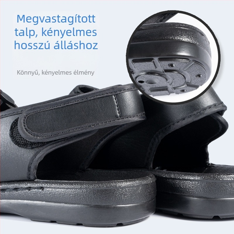 Antisztatikus állítható szandálok, könnyűek, csúszásmentes talppal, kopásálló talppal elektronikai műhelyben hosszú műszakokra