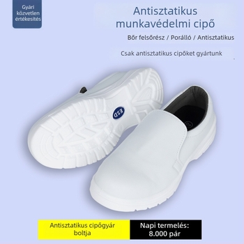Antisztatikus acélorrú munkavédelmi cipő, ütés- és perforáció elleni védelemmel, PU vastag puha talppal, pormentes védőcipő