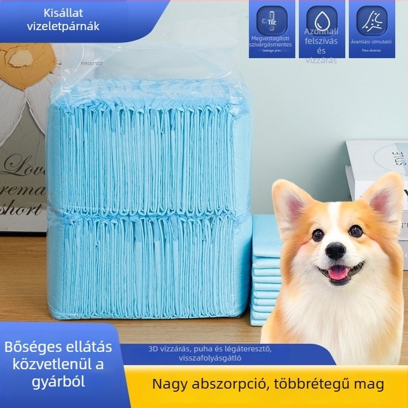Háziállatok vizelet- és pelenka alátétek, vastagított, dezodoráló, egyszer használatos, kutyáknak és macskáknak