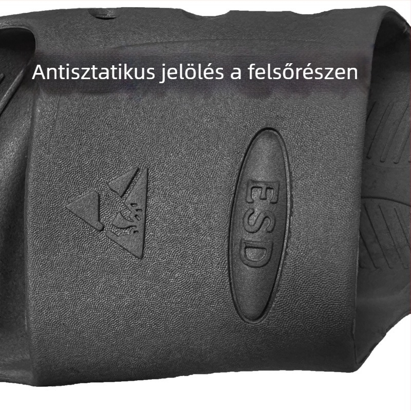 SPU anyagú anti‑statikus munkavédelmi papucs, fekete, hat lyukú, kényelmes puha talppal