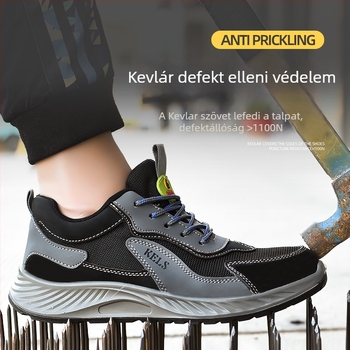 Uniszex munkavédelmi cipő nyárra – lélegző, ütés- és átszúrásálló, ultra-könnyű talpú, építőipari biztonsági lábbeli, antistatikus