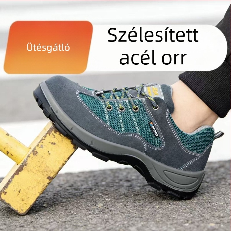 Férfi munkavédelmi cipő: ütésálló, szúrásálló, légáteresztő, kényelmes, anti-sztatikus, szigetelt, kopásálló, védő munkacipő