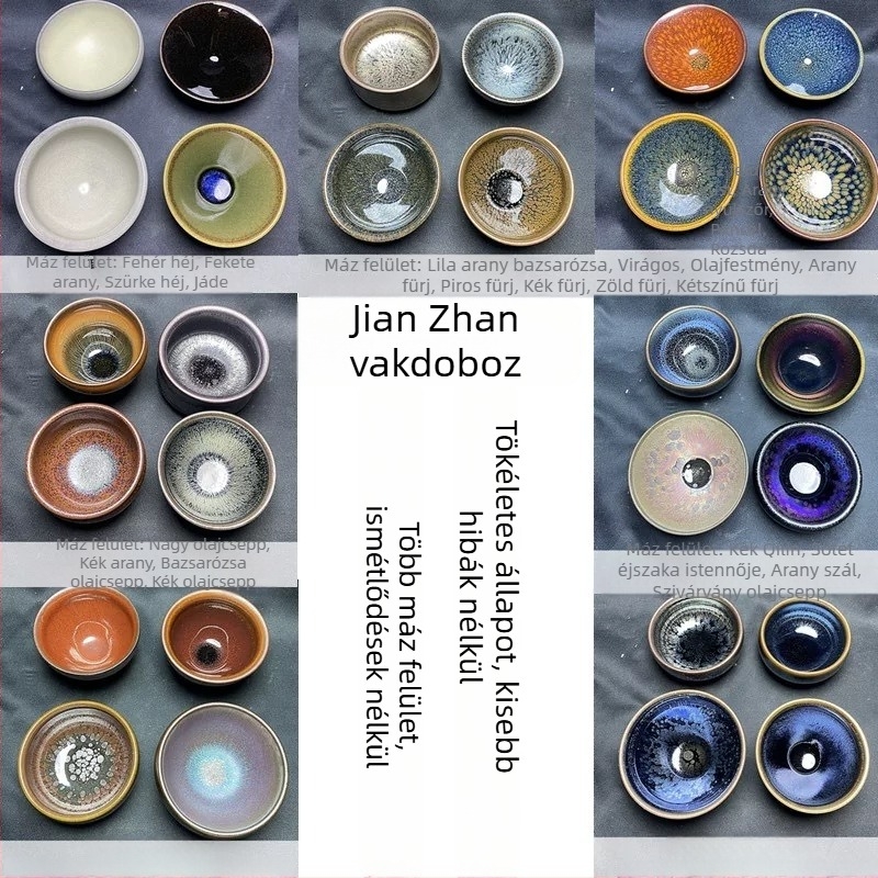 Jianzhan teáscsésze, kerámia, alglazúr szín, modern minimalista dizájn, ajándékdoboz