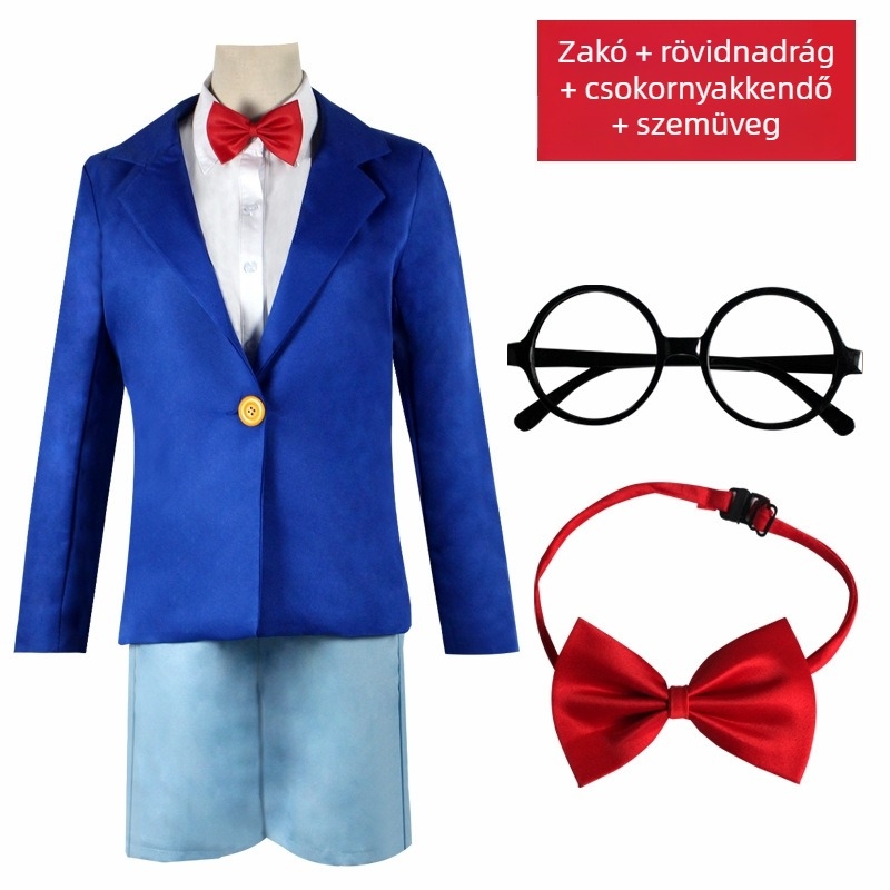 Detektív Conan Shinichi Kudo cosplay ruha – férfi iskolai egyenruha