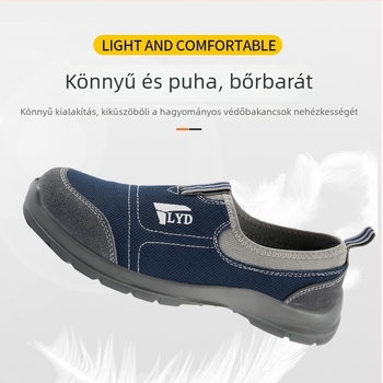 Slip-On antistatikus munkavédelmi cipő, ütés- és perforáció elleni védelemmel, légáteresztő, könnyű, csúszásmentes, kemény talppal, férfi cipő