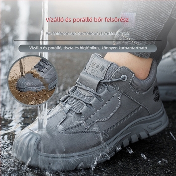 Férfi munkavédelmi cipő ütés- és perforáció elleni védelemmel, könnyű, lélegző, kopásálló, csúszásmentes, szigetelt
